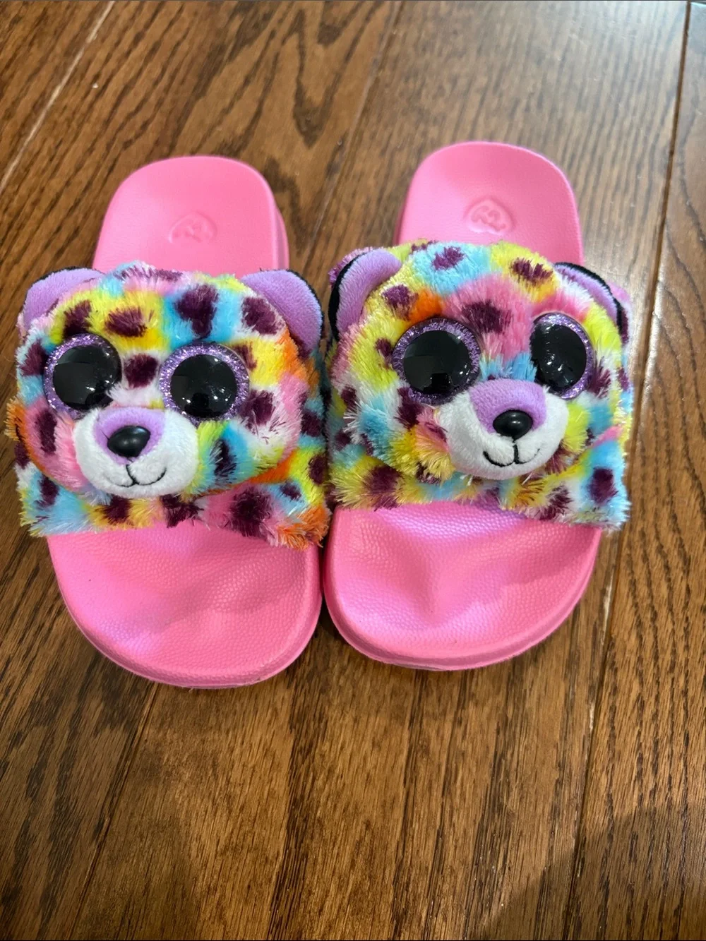 TY - Kids Plush Bear Slide Sandals - Pink Multicolor